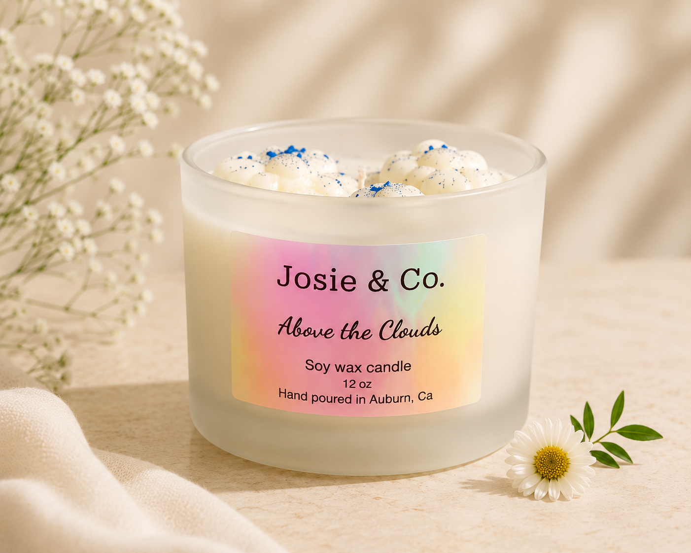 Above the clouds soy wax candle